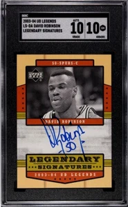 2003-04 UD Legends Legendary Signatures David Robinson Auto SP (SGC 10, POP 1) - Picture 1 of 2