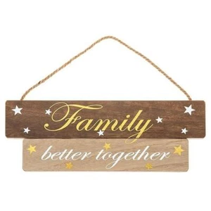 Decorative Hanging Wooden Sign Shudehill Decor Family, Better Together 34cm - Picture 1 of 1