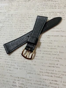 Kurzes Single Keeper strukturiertes Ziegenleder 17,3mm 11/16 Vintage Uhrenarmband 50er/60er Jahre - Bild 1 von 4