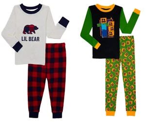 Holiday Time Minecraft Boys 4 Piece Christmas Halloween Pajama Set Size 10 - Picture 1 of 5