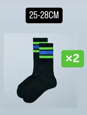 Juego de 2 Calcetines Family Mart Color Line Negro Conveniencia Unisex 25-28cm Japón Foto 1 de 4