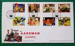 2022 AARDMAN CLASSICS CHARACTERS SET OF 8 FDC ORMSKIRK LIVERPOOL POSTMARK - Picture 1 of 2