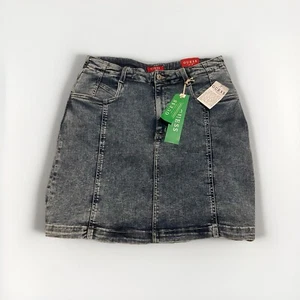 Falda estilo Jean Guess vintage 12/31 lavado ácido desteñido azul Jean nueva con etiquetas - Imagen 1 de 2