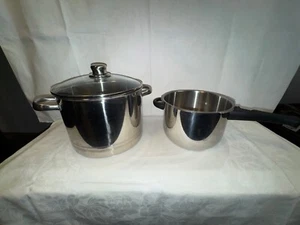 4-teiliges Edelstahl Topf-Set – WMF, Schnellkochtopf, Glasdeckel – gebraucht - Bild 1 von 17