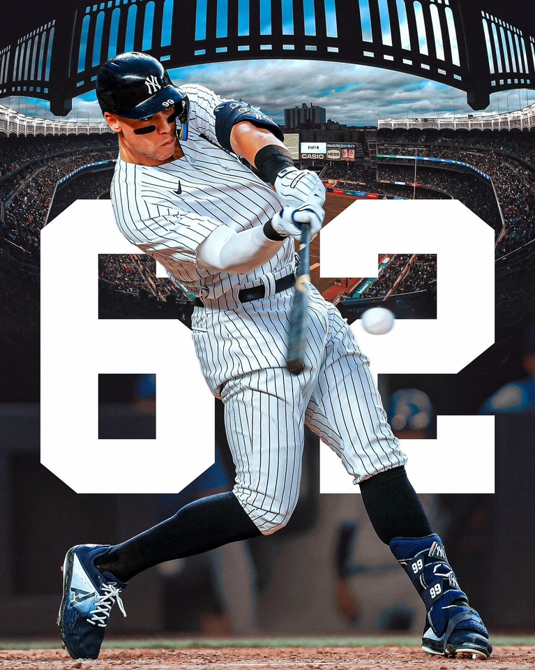 8x10 Photo AARON JUDGE New York Yankees 62 Home Runs HR’s - Image 1 of 1