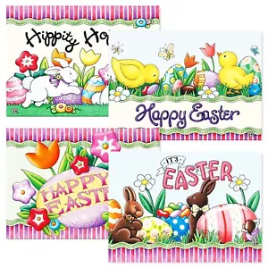 (8) Mary Engelbreit Happy Easter Greeting Cards 4 Designs w/ Envelopes 5x7 - Picture 1 of 4