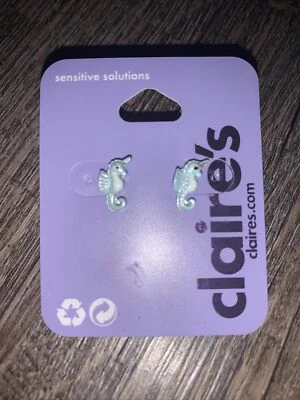 Claire’s Blue Beach seahorse earrings set nwt Vacation Beach Jewelry Vsco Girl - Image 1 of 2