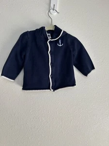 Janie and Jack Navy Embroidered Nautical Knit Sweater, 6-12 months - Picture 1 of 4