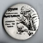 Vtg IRON MAIDEN World SLAVERY Tour MECCA Arena PIN Back BUTTON Badge 12/19/1984