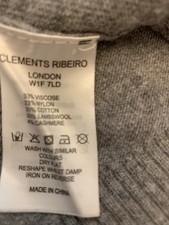 CLEMENTS RIBEIRO designer, Grey ccashmere  Wool Blend Cardigan, UK size 12/M