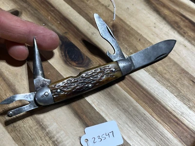 Cuchillo militar vintage mango hueso (23547) Foto 1 de 4