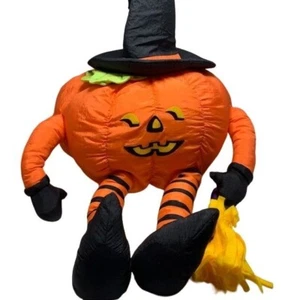 Vintage 1990er International Silber Halloween Kürbis Hexe 25" Jack O Laterne - Bild 1 von 6