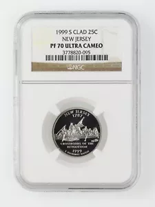 1999 S Clad Proof New Jersey State Quarter - NGC PF 70 Ultra Cameo - Picture 1 of 2