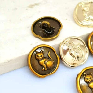 6 PC / Seth Metal Buttons - Picture 1 of 18