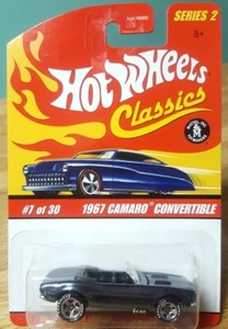 Hot Wheels Classics Series 2 1967 Camaro Convertible Blue 1:64 Metal Bottom New - Picture 1 of 12