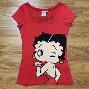Vintage Y2K Betty Boop Women’s T-shirt Large Cartoon Sexy Pop Art Big Face USA - Picture 1 of 6