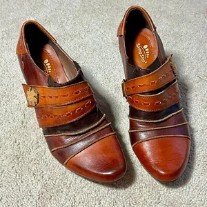 Spring Step Leather Women's Brown Mustard EU38 US7.5 - Picture 1 of 8