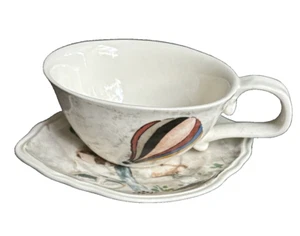 Anthropologie Curious Deciduous Cup & Saucer Parch Of Shade By Rebecca Rebouche - Picture 1 of 9