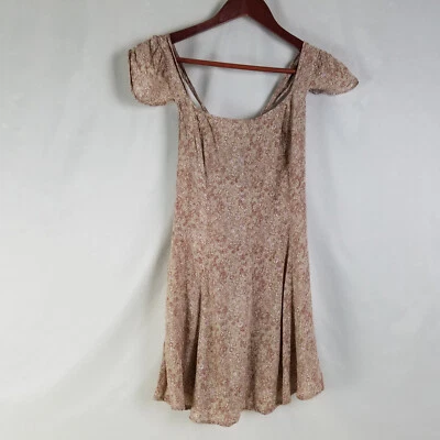 Evie Shirt Dress Womens 10 Floral Short Cap Sleeve Scoop Neck Strap Back - Image 1 of 4