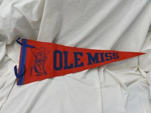 Vintage Ole Miss Rebels ~ Col. Reb ~ Felt Pennant ~ Univ. of Mississippi ~ 70's - Picture 1 of 10