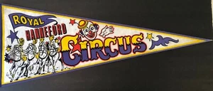 MCM 1960er ROYAL HANNEFORD CIRCUS CLOWN PFERDE KAVALKADE ~ FILZWIMPEL  - Bild 1 von 7