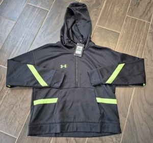 New Women's Under Armour Storm Fleece 1/2 Zip Black Size Large Sweatshirt Hoodie - Picture 1 of 8