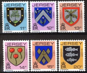 Trikot 1981, Endgültige Briefmarken: Familienwappen Satz postfrisch, Mi 264-69 - Bild 1 von 1