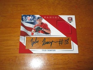 TYLER THOMPSON 2015 Panini USA Baseball JERSEY AUTO #18/50 Autograph 18=Jersey #