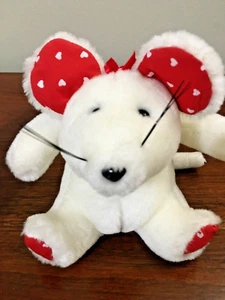 Vintage 1987 24k Special Effects White Mouse Red Heart Mighty Star Made In Korea - Bild 1 von 7