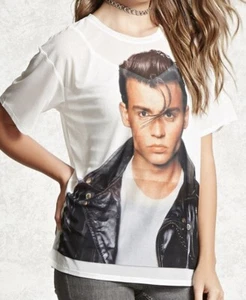 Forever 21 Cry-Baby Johnny Depp Sheer Graphic Top Size Small - Picture 1 of 9