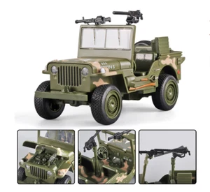 1:24 Jeep Willys MB WWII US Military Vehicle Model Car Diecast Collection Gift - Picture 1 of 5