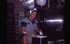 KODACHROME 35mm Slide Pretty Sexy Woman Kitchen Cafeteria Hairdo Fashion 1970!!!