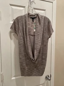 Inc International Concepts Womens Drape-Front Taupe Glitter Blouse Sz L NWT - Picture 1 of 3