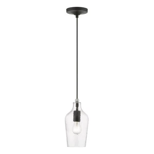 Livex Lighting, 41240-04, Avery, Mini Pendant, Black with Brushed Nickel Accent - Picture 1 of 8