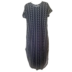 Anrabess Womens Blue Print Shirt Dress Size M Pockets Soft - Picture 1 of 4