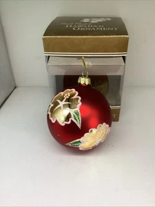 Ornament Hawaii rot Hibiskus Blume Insel Hawaiian Weihnachten 3" handbemalt - Bild 1 von 7