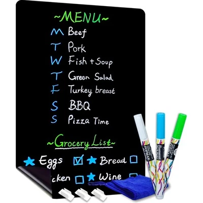 Magnettafel 43x28cm schwarz magnetisch für Küche Wochenplaner Notizboard Eink... - Bild 1 von 2