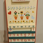 Cottage Core Wood Hanging Perpetual Calendar w/ Month & Day Blocks Jan-Dec 1-31