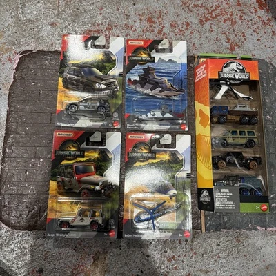 Matchbox Jurassic World Rebirth Mission Team Patrol Craft Boat / 5 Pack - Image 1 of 4
