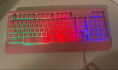 VicTsing Gaming Keyboard Wired, PC149A Pink - Image 1 of 4