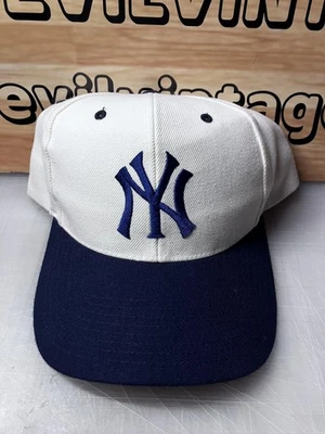 New York Yankees Hat Cap Snap Back Mens One Size White Blue MLB Baseball NY - Image 1 of 4
