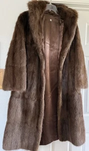 Canadian Beaver Fur Calf Length Jacket Unbranded Large? - Picture 1 of 6