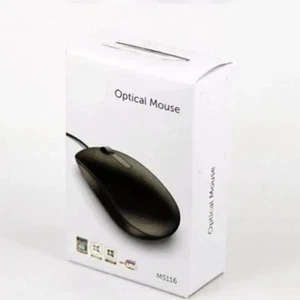 BRAND NEW Same Dell MOUSE MS116 USB WIRED-BLACK-SCROLL WHEEL 3 BUTTON uk - Picture 1 of 8