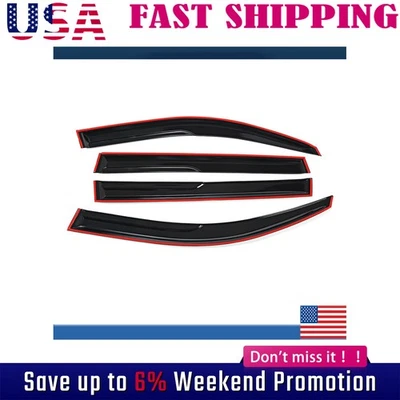 Deflector de viento para Toyota Highlander 2008-2013 cinta en JDM 3D ondulado 4X Foto 1 de 4