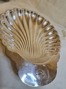 WM Rogers Scallop Shell Tray Bowl #895 Mid Century 13 X 11” - Silver Plate - Picture 1 of 5