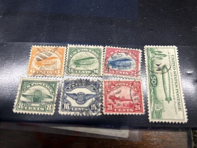 US SC# C-1-3, C4-6 & C18 Used Airmail StampS. FREE SHIPPING. - Image 1 of 2