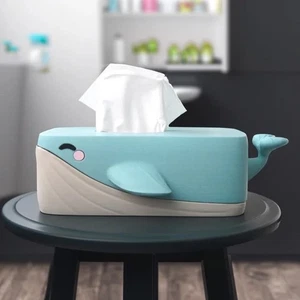Bubbles the Whale Tissue Box Cover – Ocean Decor - Picture 1 of 8