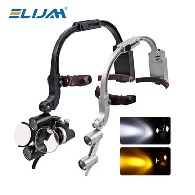 Lupas binoculares tipo diadema médica quirúrgica dental 2,5X/3,5X con luz LED de 5W Foto 1 de 4