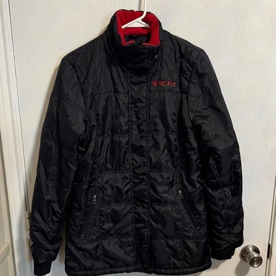 Abrigo chaqueta acolchada Team Apparel para mujer pequeño San Francisco 49ers forrado con cremallera completa Foto 1 de 4