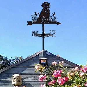 Dog Metal Weathervane Decorative Retro Animal Wind Vane for Lawn Farm Garden - Picture 1 of 7